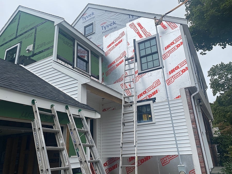 Addition in progress – exterior side view