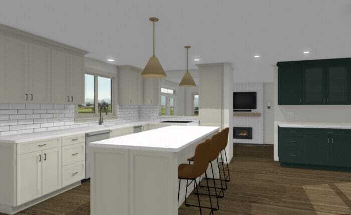Digital Rendering of a Kitchen Remodel