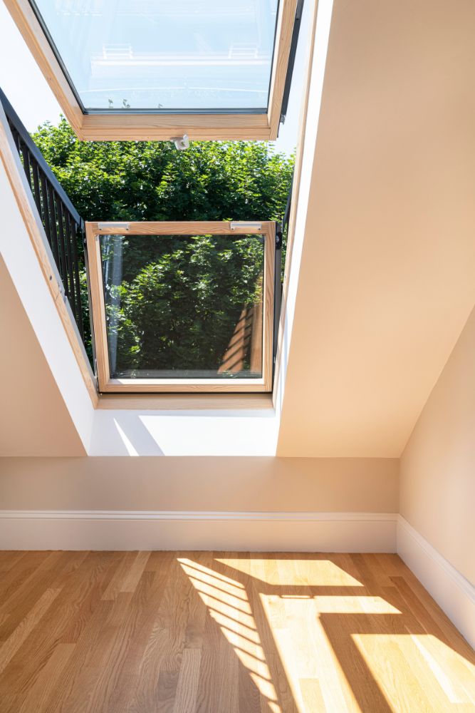 remodeled attic dormer skylight